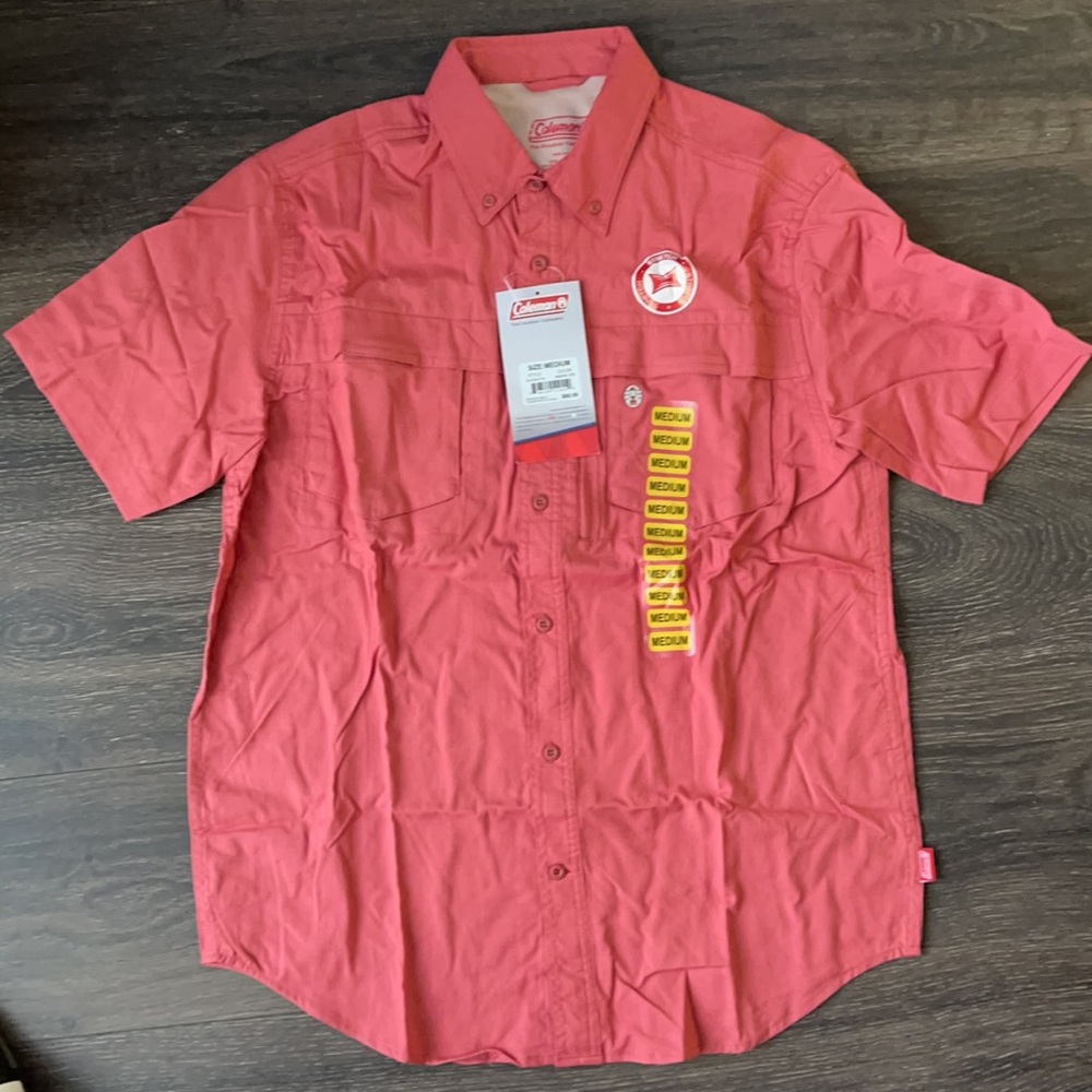 Coleman Button Down Fishing Shirt - Mineral Red